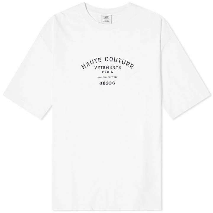 Photo: VETEMENTS Men's Couture Logo T-Shirt in White