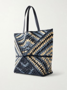 LOEWE - Paula's Ibiza Puzzle Fold Large Leather-Trimmed Raffia Shoulder Bag