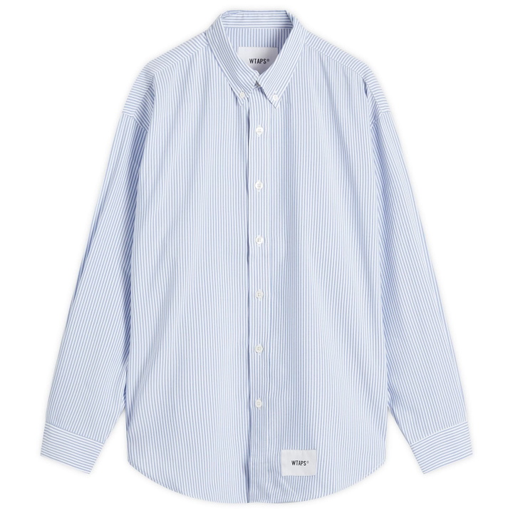 Photo: WTAPS Men's 01 Stripe Coolmax® Shirt in Blue
