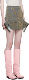 Masha Popova SSENSE Exclusive Yellow Denim Miniskirt