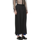 Sulvam Black Layered Skirt Trousers