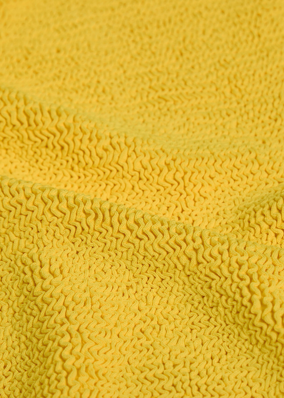 Hunza G Square-neck Crinkle Swimsuit - Yellow - One Size