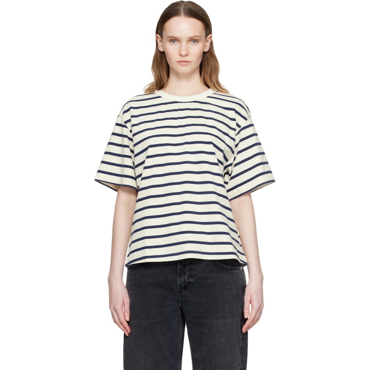 Photo: Citizens of Humanity Off-White & Navy Goldie T-shirt