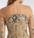 Georges Hobeika Embellished tulle gown