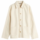 A.P.C. Men's Embroidered Kerlouan Work Jacket in Ecru