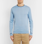John Smedley - Astin Slim-Fit Contrast-Tipped Sea Island Cotton Sweater - Blue