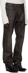 424 Brown Moto Leather Pants