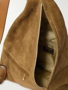 KAPITAL - Harvey Medicin Embellished Leather-Trimmed Suede Backpack