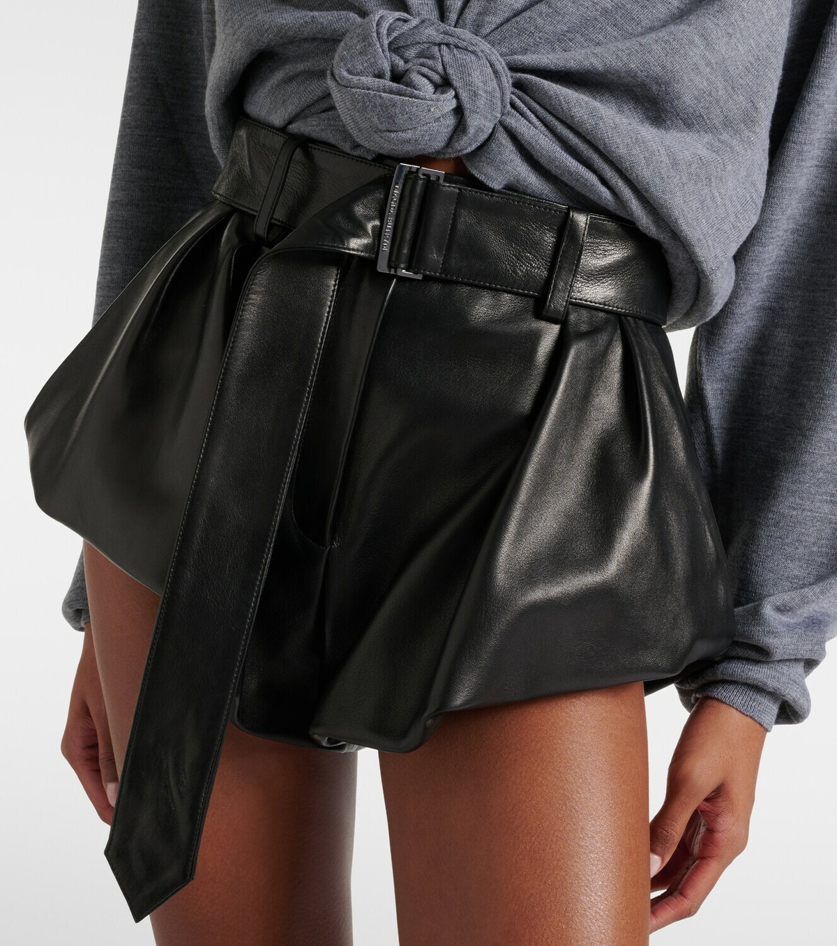 Magda Butrym Belted high-rise leather micro shorts