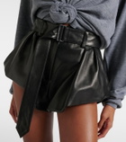Magda Butrym Belted high-rise leather micro shorts
