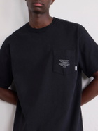 WTAPS - Logo-Appliquéd Printed Cotton-Jersey T-Shirt - Black