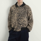 Engineered Garments Men's Leopard Jacquard LL Jacket in Brown