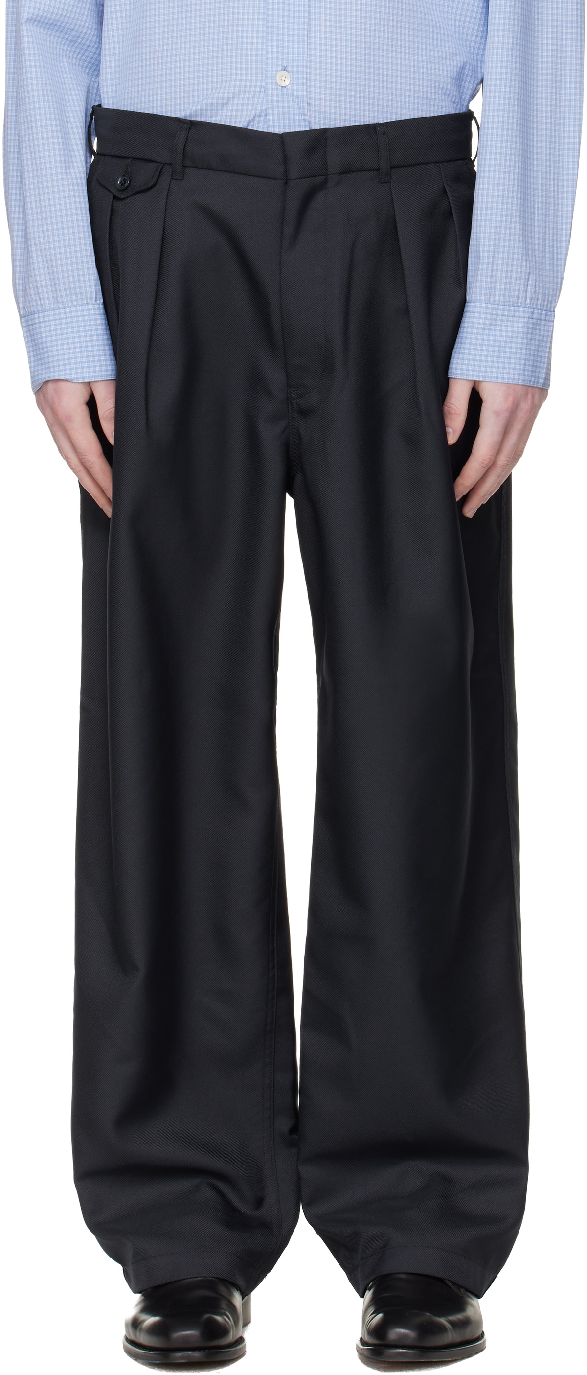 nanamica Navy Polyester Twill Club Trousers