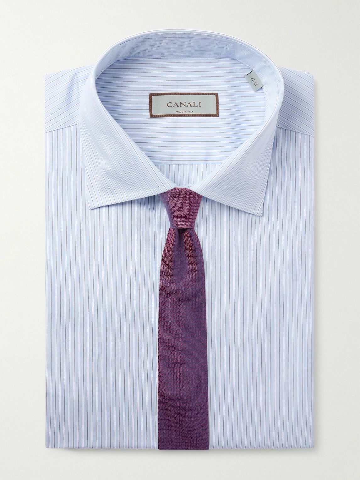 Canali - Striped Cotton Shirt - Blue