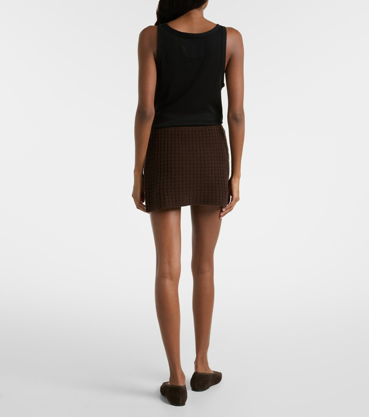Jardin des Orangers Waffle-knit wool and cashmere miniskirt