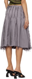 Edward Cuming Purple Pleat Around Midi Skirt