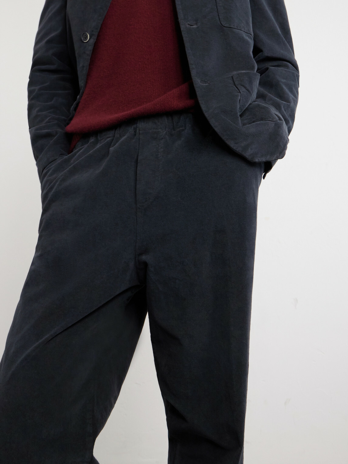 Barena - Straight-Leg Garment-Dyed Stretch Cotton-Moleskin Trousers - Blue