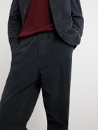 Barena - Straight-Leg Garment-Dyed Stretch Cotton-Moleskin Trousers - Blue