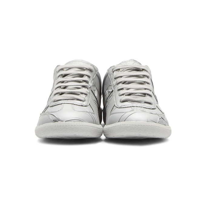 Maison Margiela Silver Metallic Replica Sneakers Maison Margiela