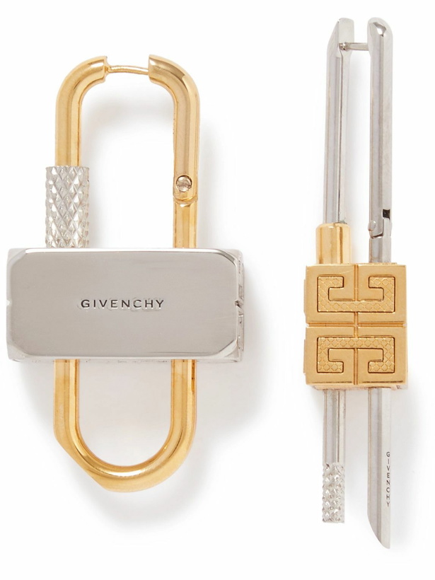 Photo: Givenchy - Lock Silver and Gold-Tone Earrings