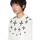 Neil Barrett White Embroidered Military Star Sweatshirt