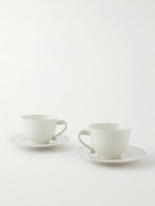 Buccellati - Ginori Set of Two Porcelain Tea Cups and Saucers