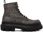 Dolce & Gabbana Brown & Black Logo Boots