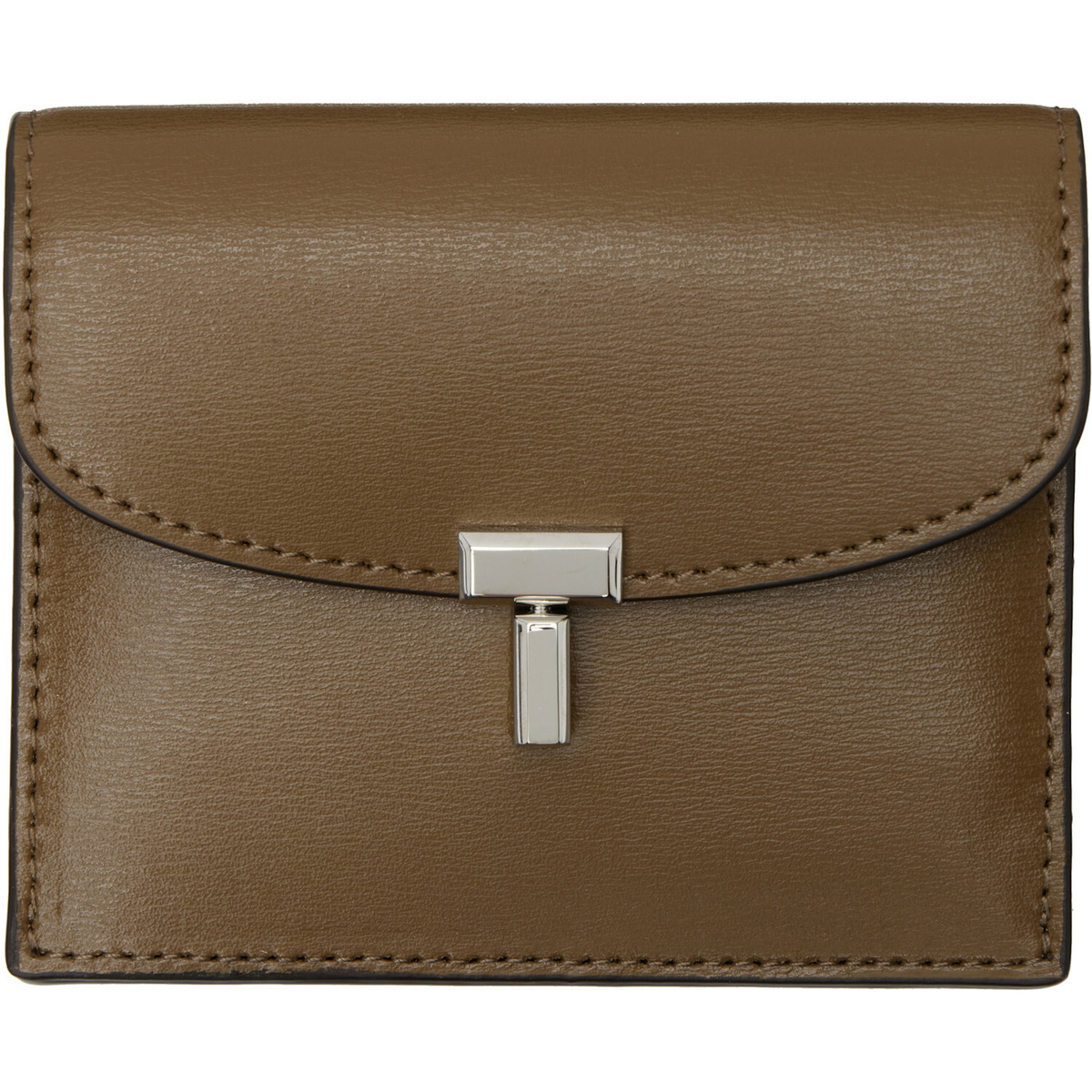 TOTEME Brown T-Lock Leather Card Holder