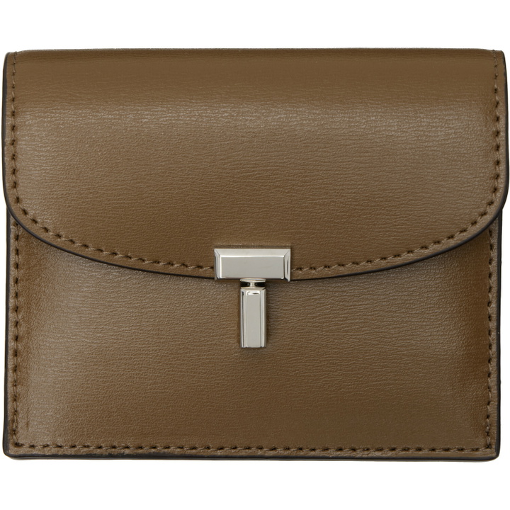 Photo: TOTEME Brown T-Lock Leather Card Holder