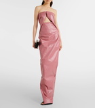 Rick Owens Prong strapless coated denim gown