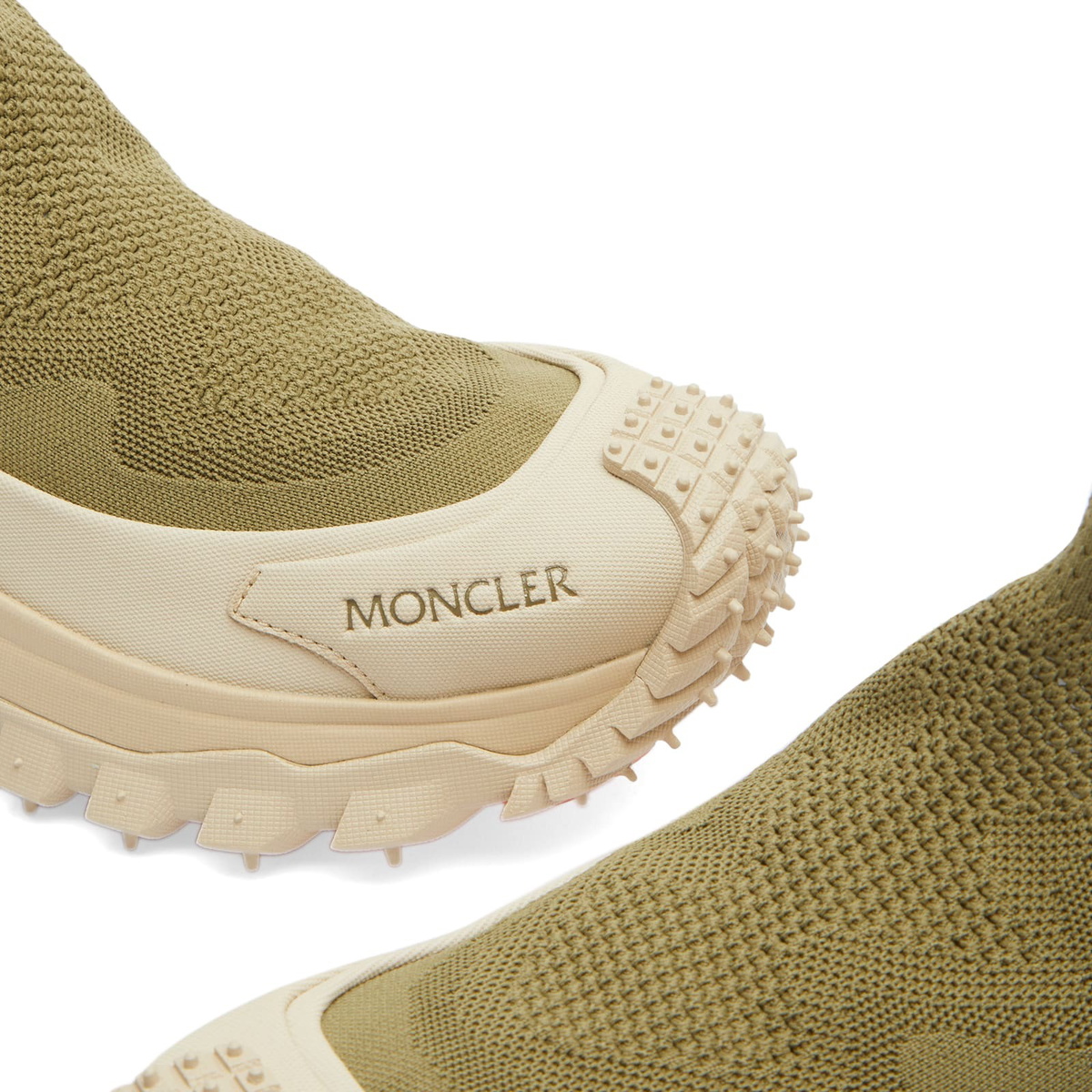 Moncler Men's Trailgrip Knit High Top Sneakers in Green Moncler