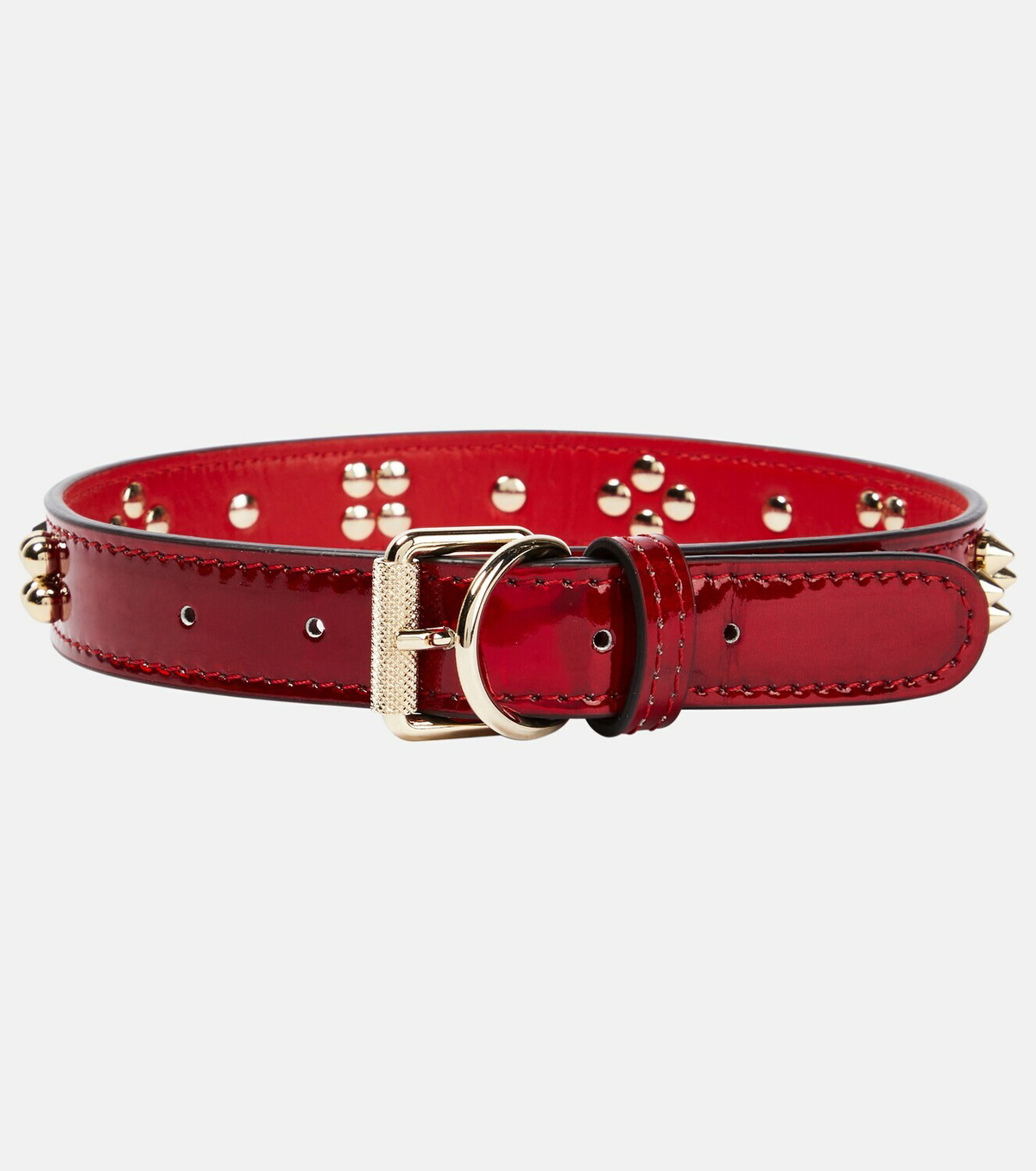 Christian Louboutin - Loubicollar M embellished leather dog collar