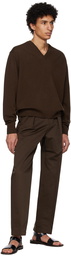 LEMAIRE Brown V-Neck Sweater