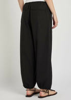 Toteme Drawstring Barrel-leg Cotton Trousers Black