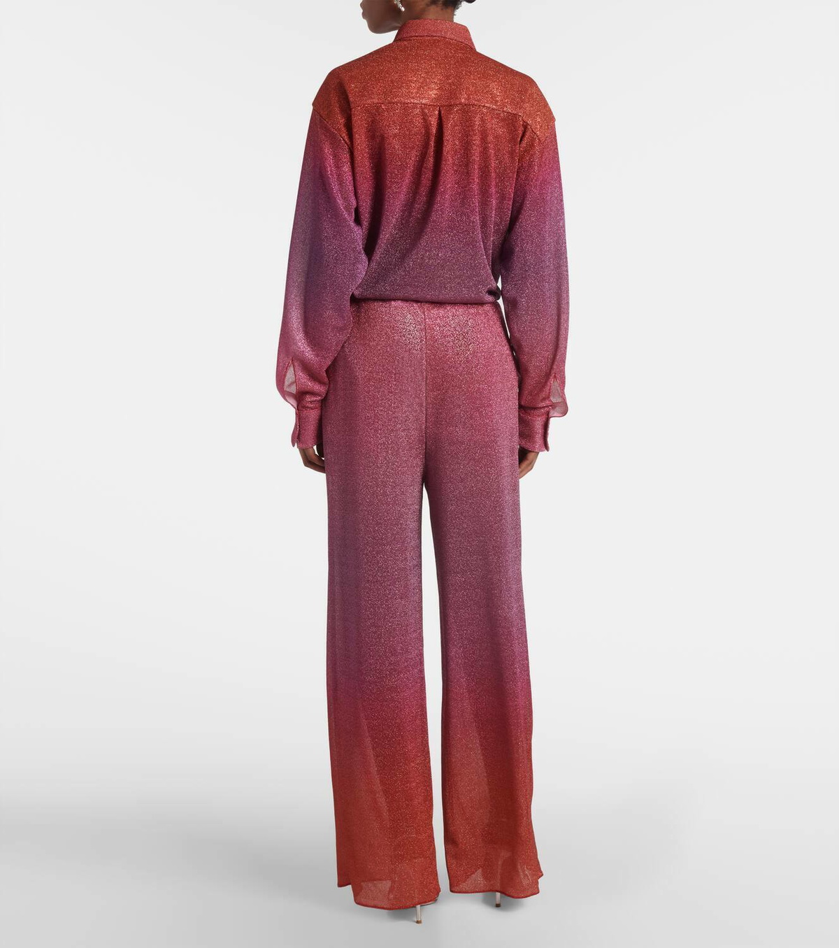 Oséree Lumiere lamé wide-leg pants Oseree