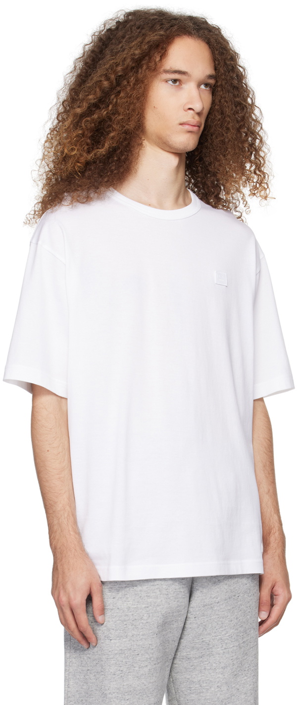 ACNE fashion STUDIO white logo patch T shirt