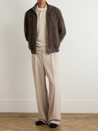 Canali - Suede Bomber Jacket - Brown