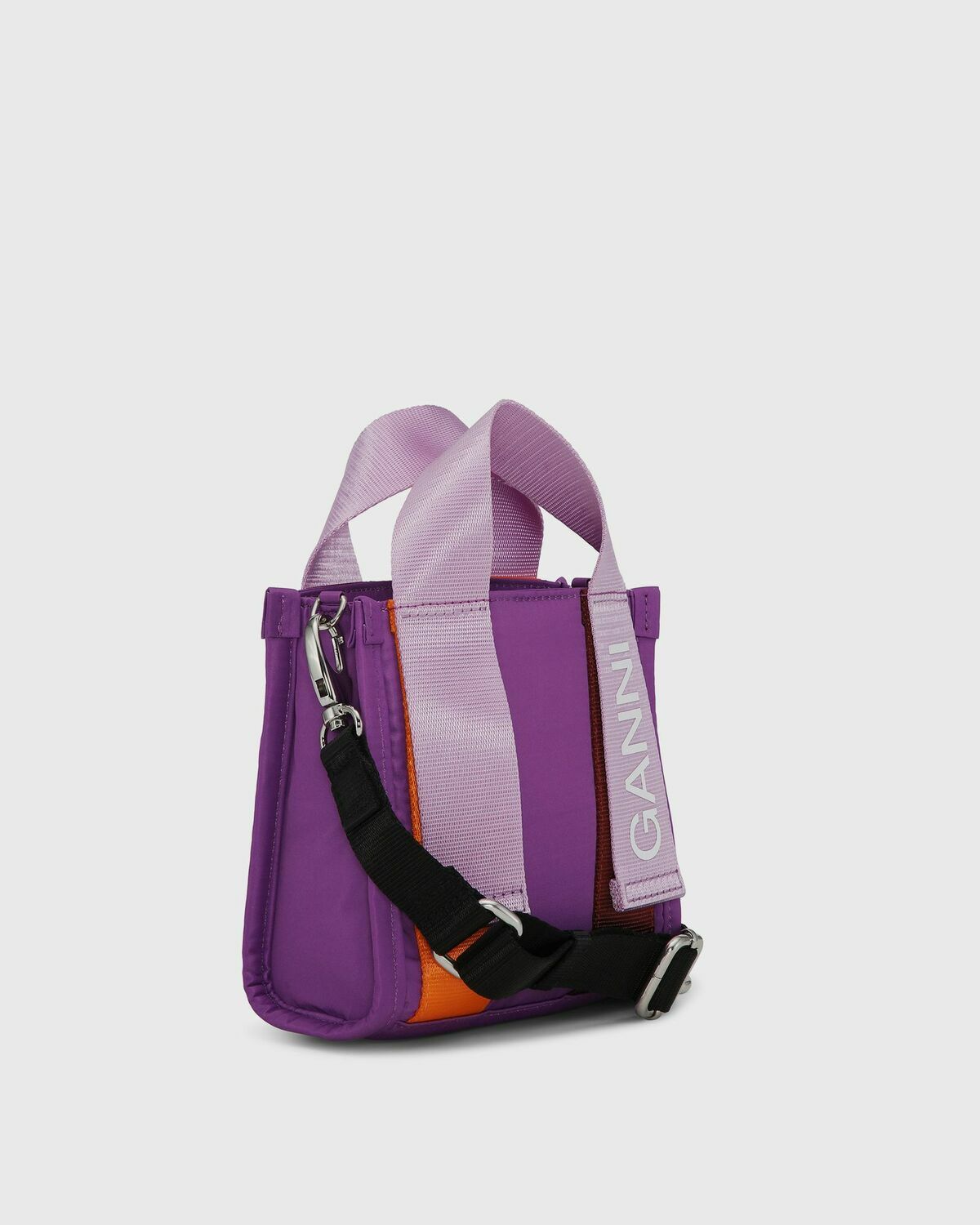 Ganni Recycled Tech Mini Tote Purple Bags GANNI