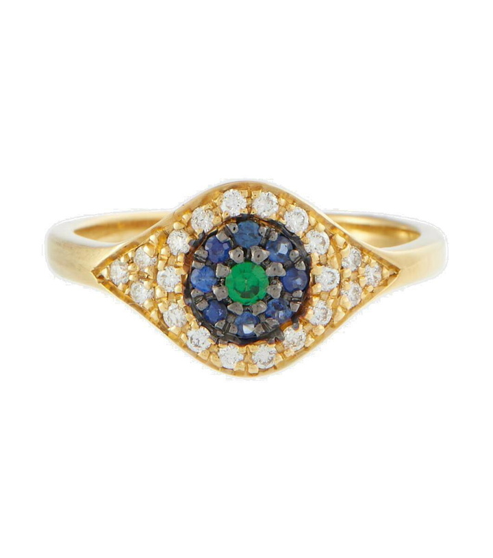 Photo: Ileana Makri Cats Eye 18kt gold ring with diamonds, sapphires and tsavorite