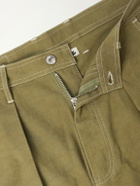 Story mfg. - Lush Wide-Leg Pleated Organic Cotton-Canvas Trousers - Green