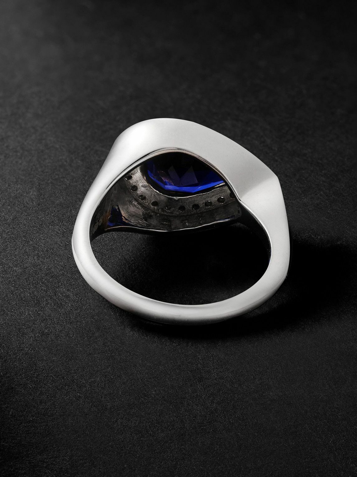 42 Suns - 14-Karat White Gold, Laboratory-Grown Sapphire and Diamond Ring - Blue