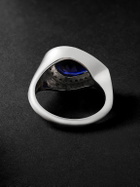 42 Suns - 14-Karat White Gold, Laboratory-Grown Sapphire and Diamond Ring - Blue
