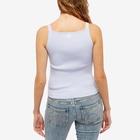 Courreges Women's Rib Knit Swallow Tank Top in Dark Lilac