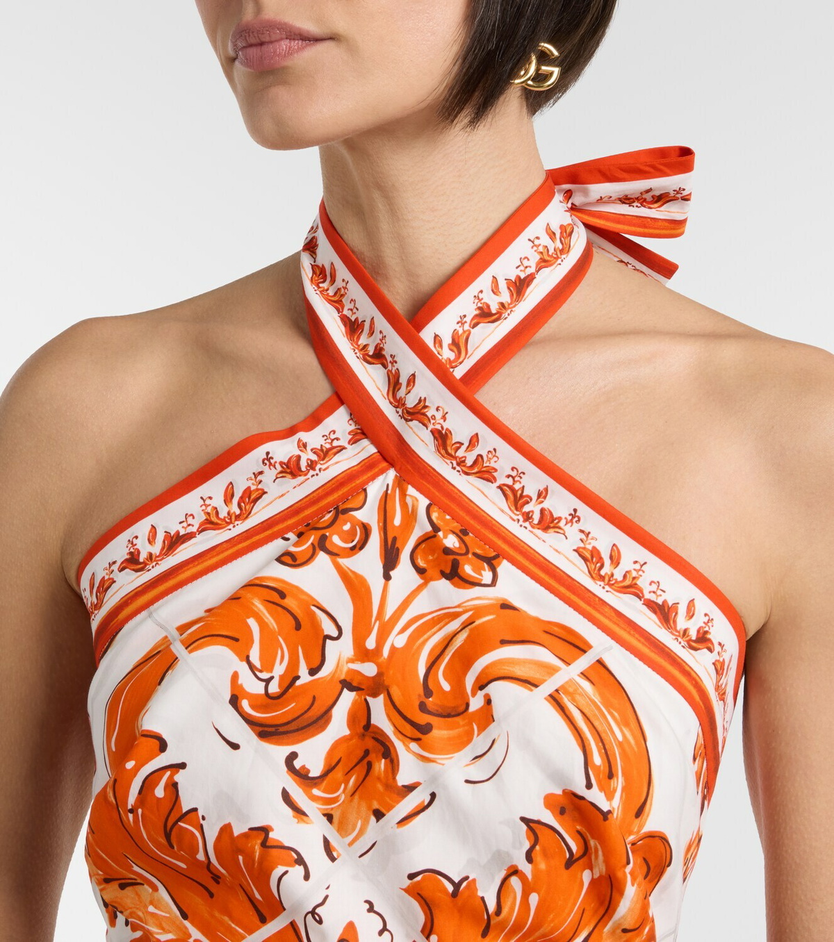 Dolce&Gabbana Majolica cotton poplin minidress