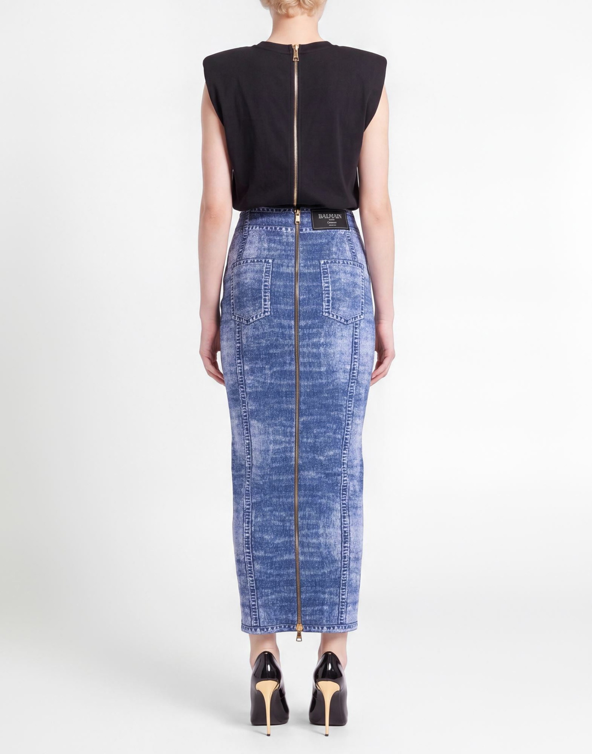 Balmain Womens Maxi skirt in Blue