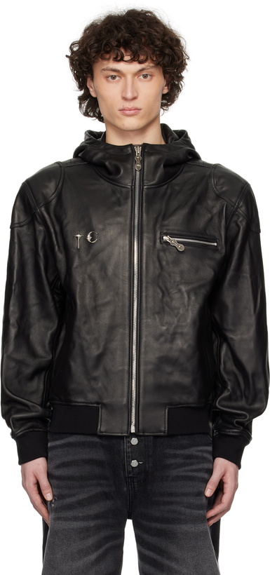 Photo: Thug Club Black Slim Rock Leather Jacket