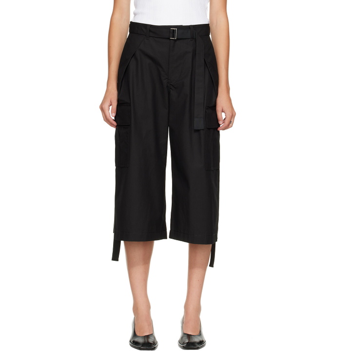 Photo: sacai Black Cotton Weather Cargo Shorts