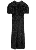 Rotate Birger Christensen Open-back Sequin Midi Dress Black