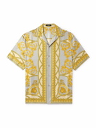 Versace - La Coupe des Dieux Camp-Collar Printed Silk-Twill Shirt - Yellow