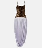Jacques Wei Leopard-print draped maxi dress